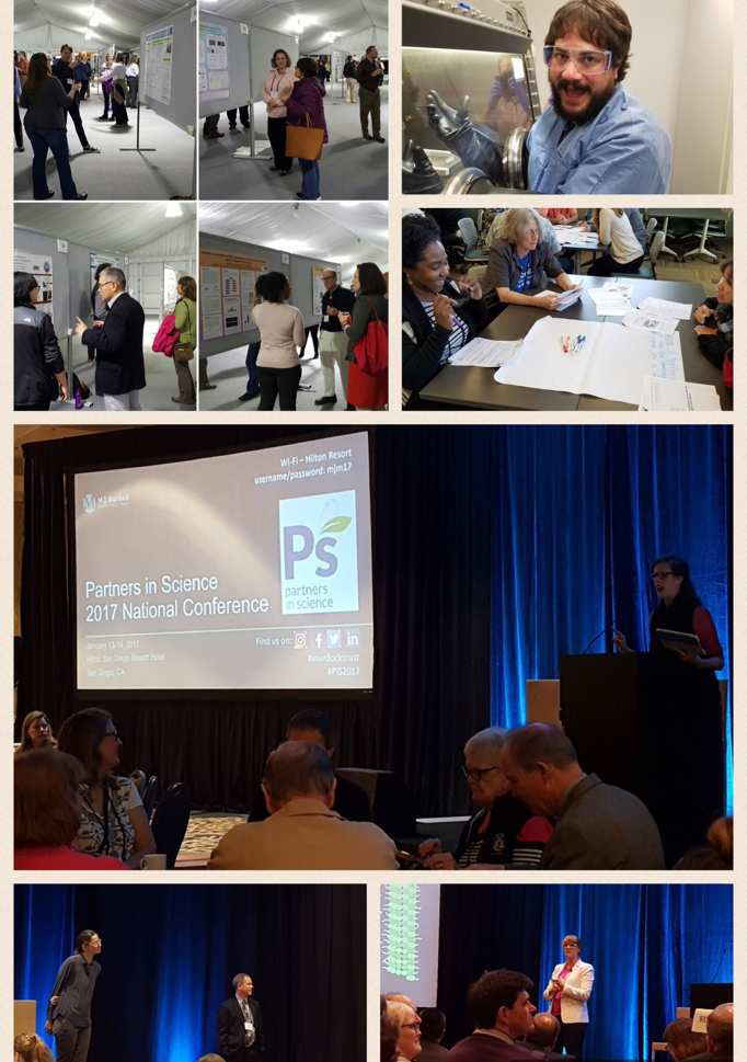 A collage of photos from the 2017 Partners in Science National Conference