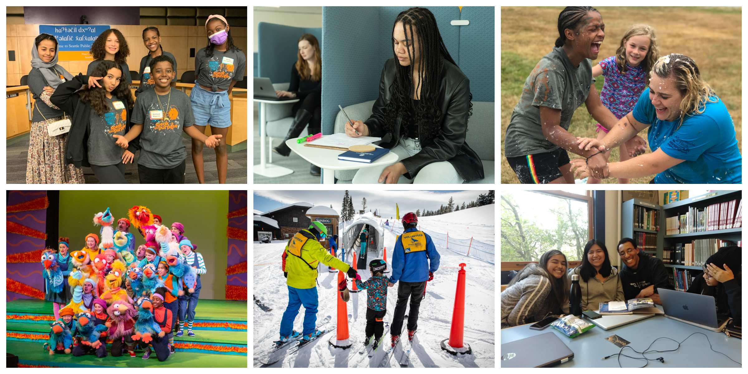 A collage of six photos of grantees