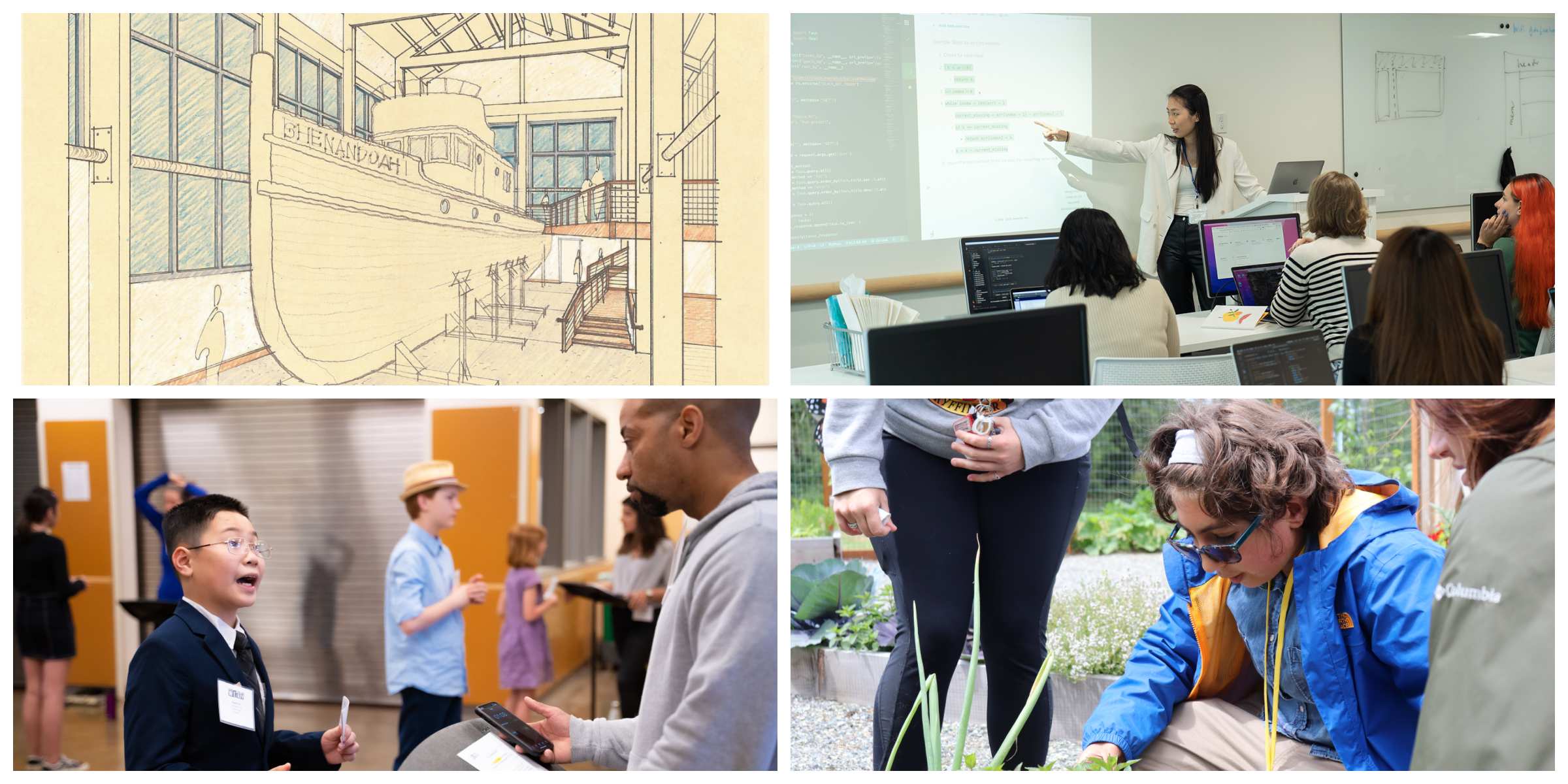 A collage of four photos of Murdock Trust grantees from our Summer Quarterly Grants Report