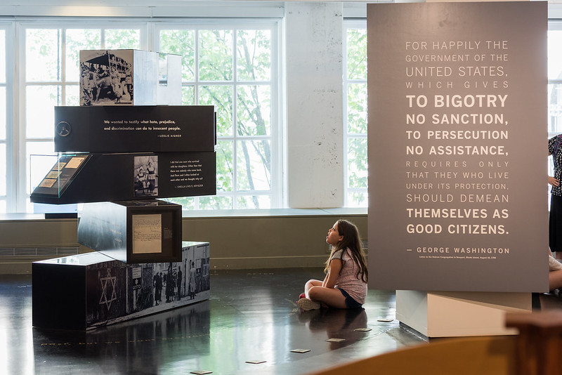 A young girl looks at an exhibit in the OJMCHE musuem.