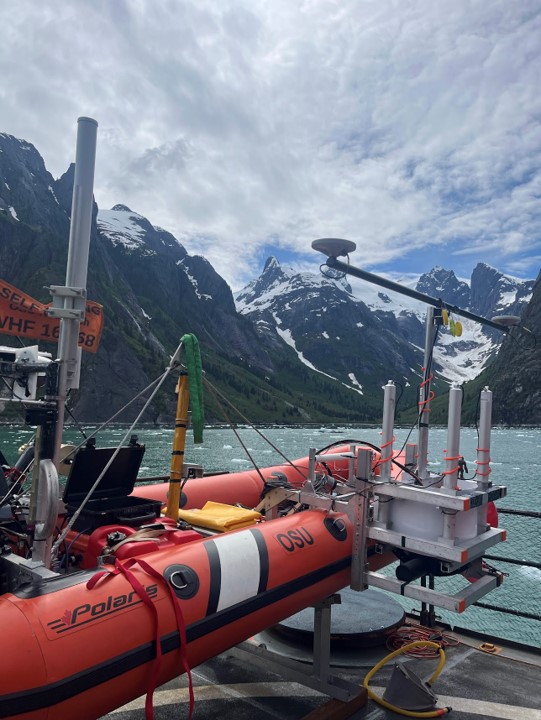 autonomous multibeam system on boat in glacial waters