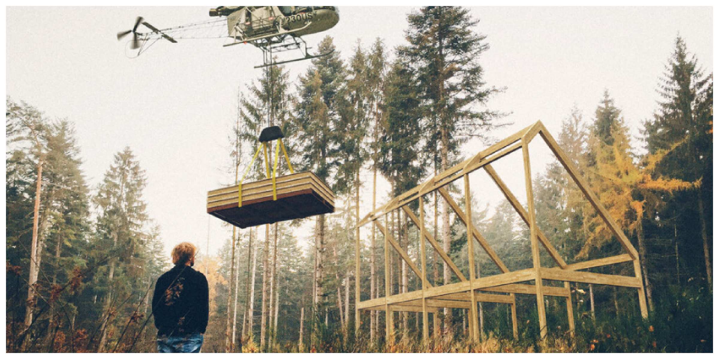 A man watches building supplies arrive