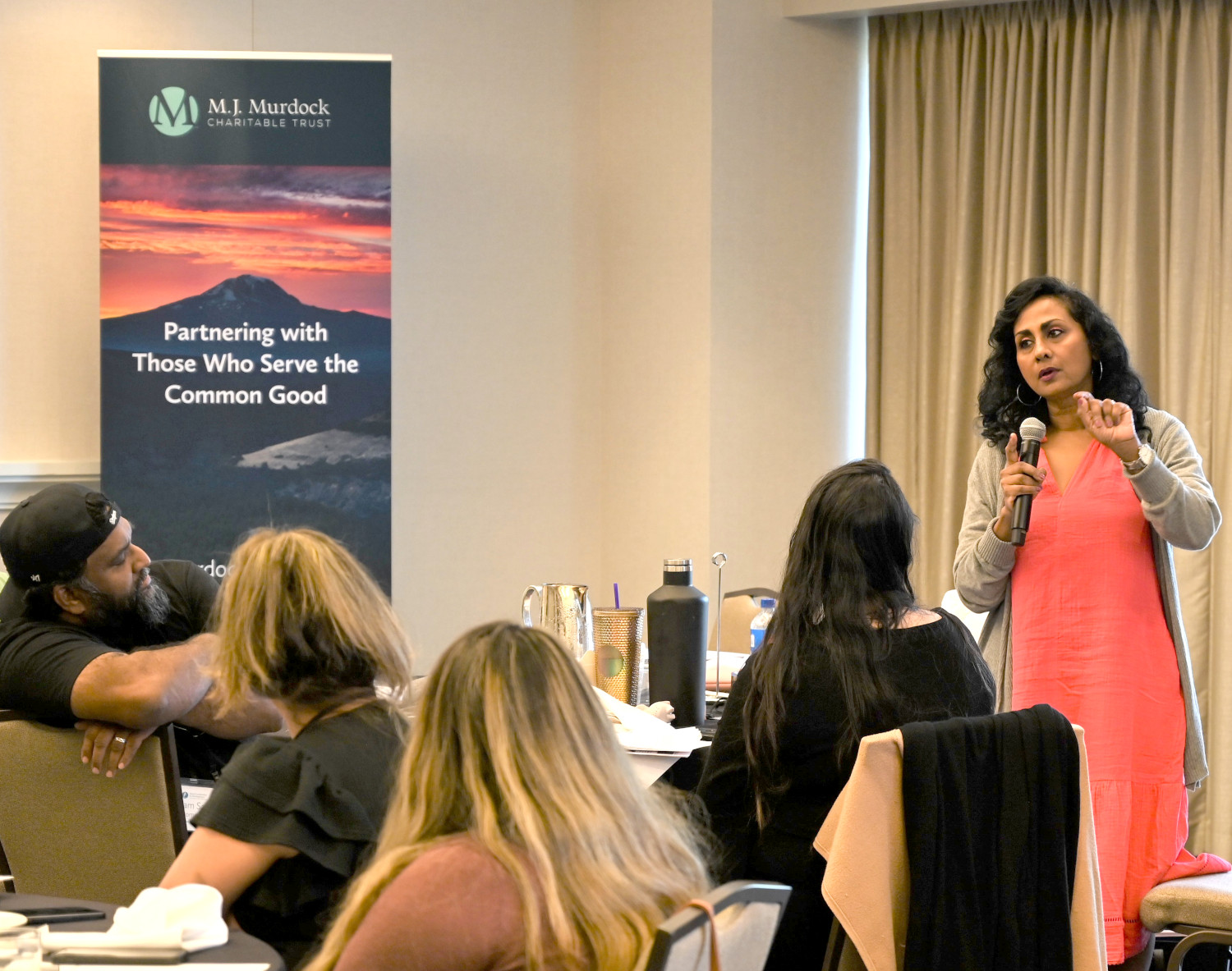 A Green Room Board Leadership participant shares an insight at the 2022 gathering.