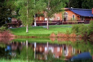 Seabeck Conference Center building reflected in water