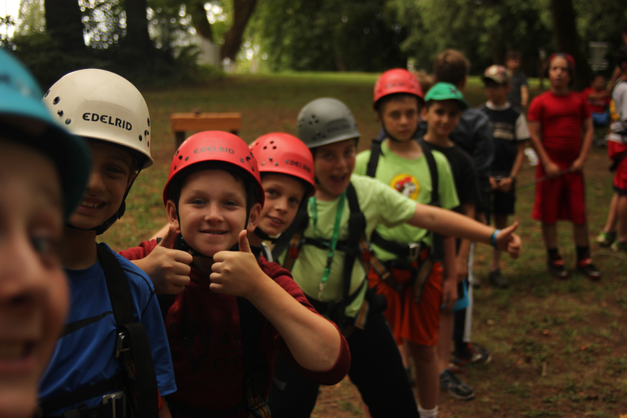 Campers and staff at Camp Solomon Schechter in the Puget Sound region enjoy outdoor activities